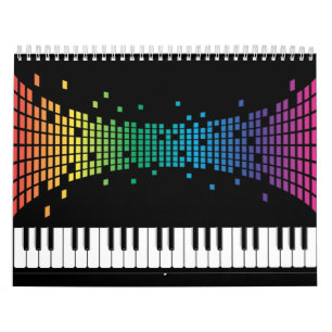 Calendrier Clavier instrumental piano de musique multicolore