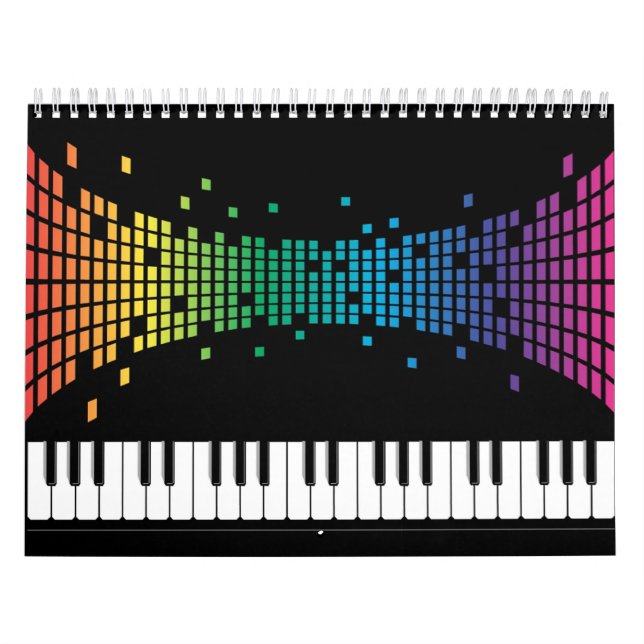 Calendrier Clavier instrumental piano de musique multicolore (Protection)
