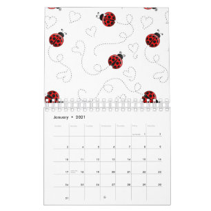 Calendrier Coccinelle Rouge Coléoptère Insecte Amant Cœurs No