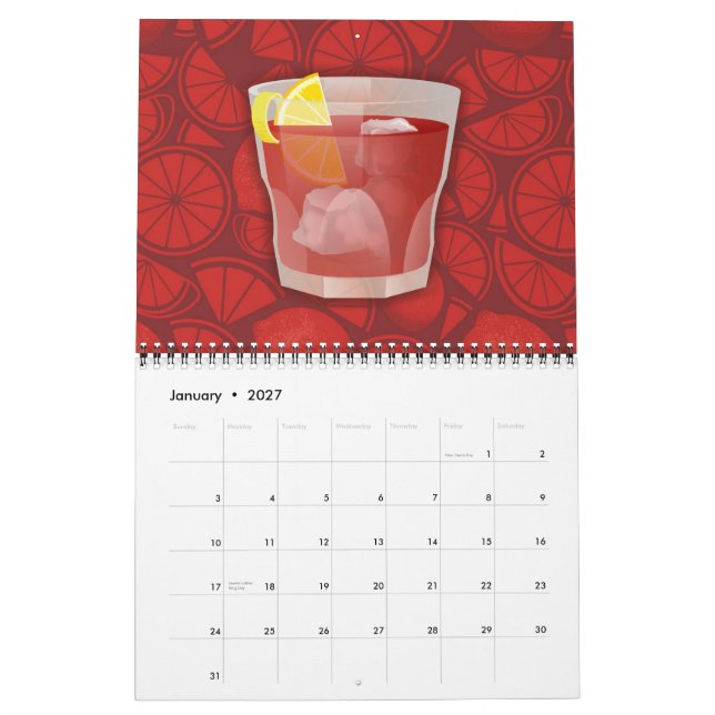 Calendrier Cocktail Americano (Jan 2027)