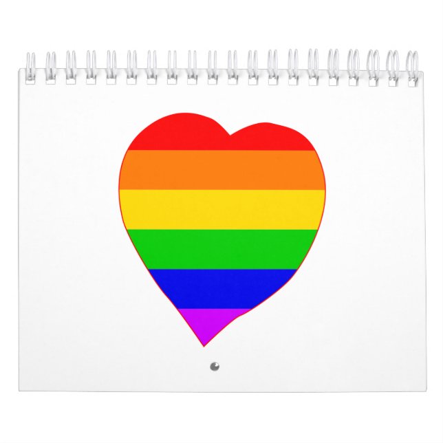 Calendrier Coeur des couleurs arc-en-ciel LGBT (Protection)