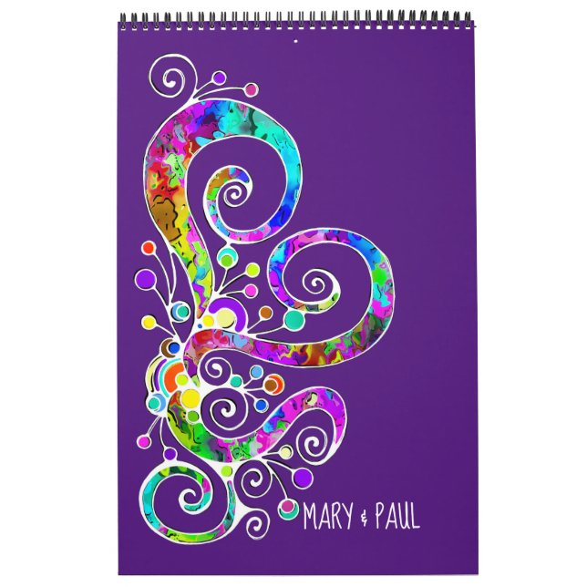 Calendrier Coeur spiral Peint à la main 2 (Protection)