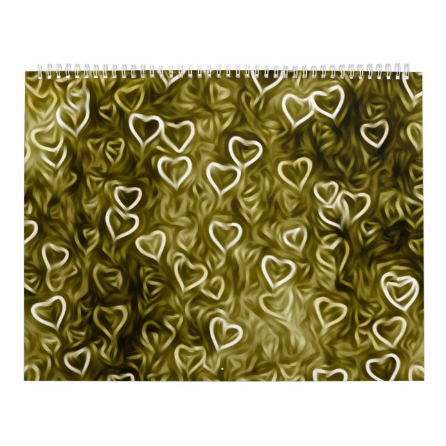 Calendrier Coeurs tombants - Jaune (Protection)
