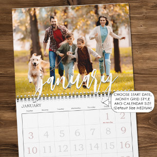Calendrier Collage de couleur personnalisé avec une seule pho