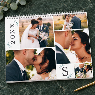 Calendrier Collage de photographie de mariage de jeunes marié