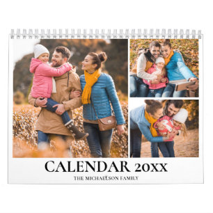 Calendrier Collage de photos de famille personnalisé aquarell