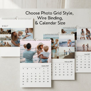 Calendrier Collage de photos de famille personnalisé Simple M