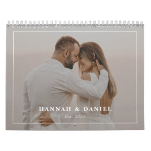 Calendrier Collage de photos de jeunes mariés de mariage mini