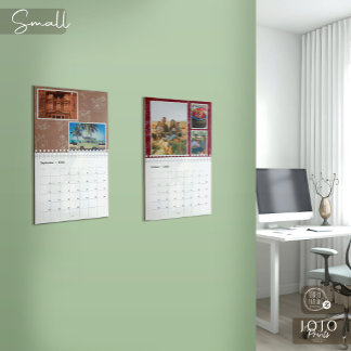 Calendrier Collage de photos personnalisé Rose Line Art 2026