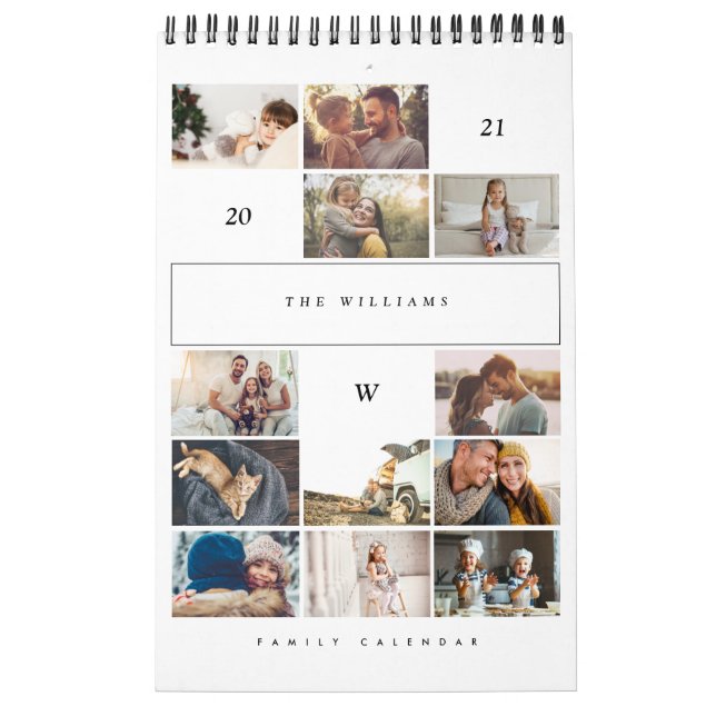 Calendrier Collage Multiphoto Minimaliste Histoires de famill (Protection)