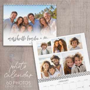 Calendrier Collage personnalisé Famille moderne - 5 photos pa