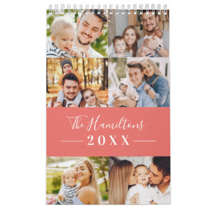 Calendrier Collage photo de famille en grille moderne 2022
