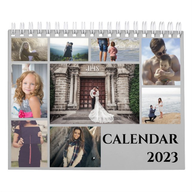 Calendrier Collage photo de famille moderne tendance 2023 (Protection)