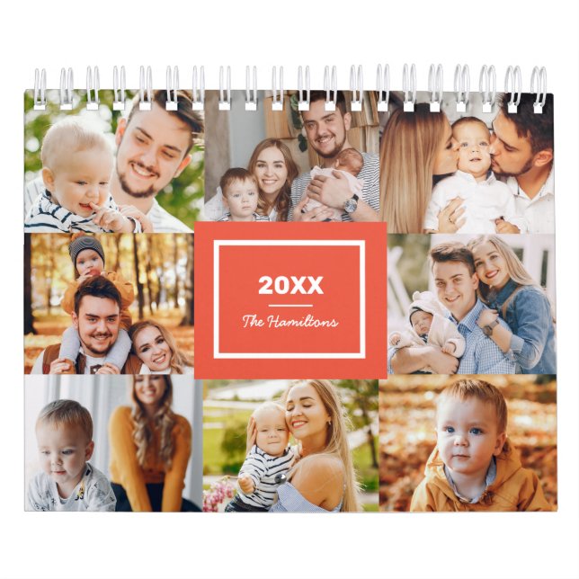 Calendrier Collage Photo Famille Moderne 2025 (Protection)