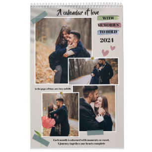 Calendrier collage photo moderne mignon