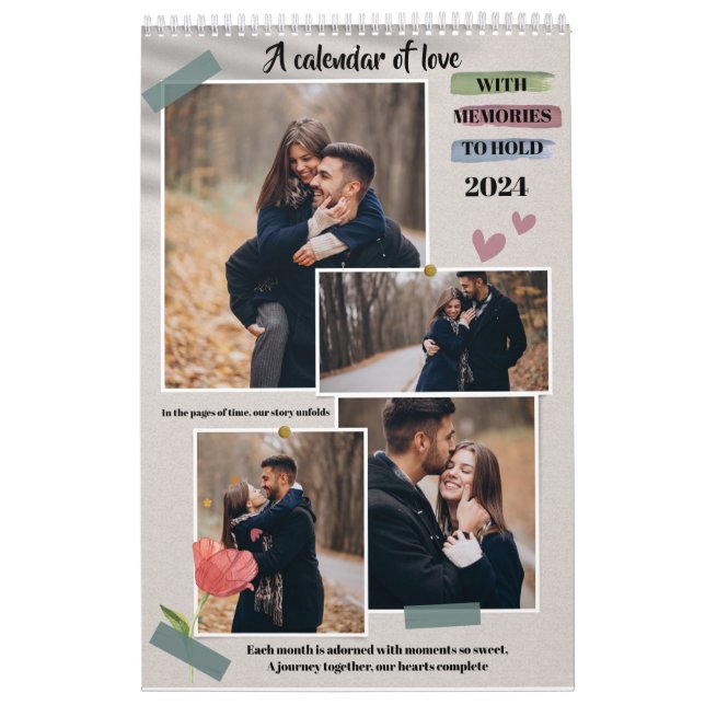 Calendrier collage photo moderne mignon (Protection)