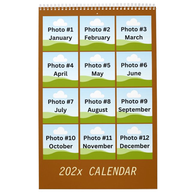Calendrier Collage photo moderne simple minimaliste personnal (Protection)