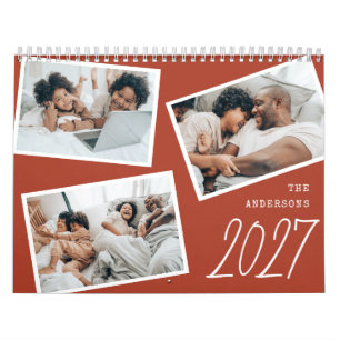 Calendrier Collage photo terracotta minimaliste moderne 2027 