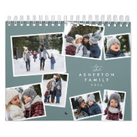Collage photo turquoise famille scrapbook
