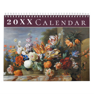 Calendrier Collection de fleurs vintage pivoines roses anémon