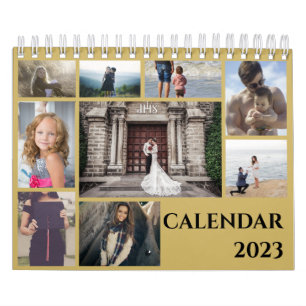 Calendrier Collection photo de la famille d'or moderne 2023