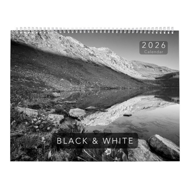 Calendrier Colorado Noir & Blanc 2026 (Protection)