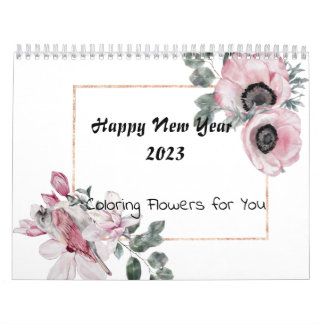 Calendrier Coloration pour Fleurs Adultes 2023, Couleur de vo