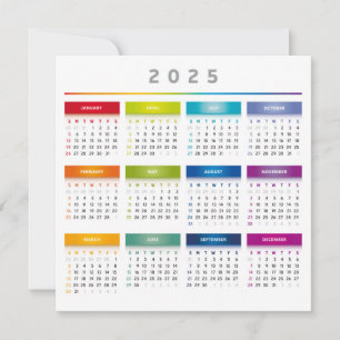 Calendrier coloré 2025 - Couleurs arc-en-ciel 3 co