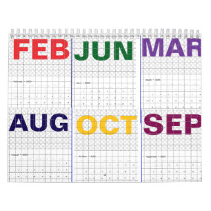 Calendrier coloré 2025, Planificateur mensuel, Min
