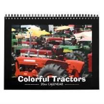 Calendrier coloré de tracteurs : Année de