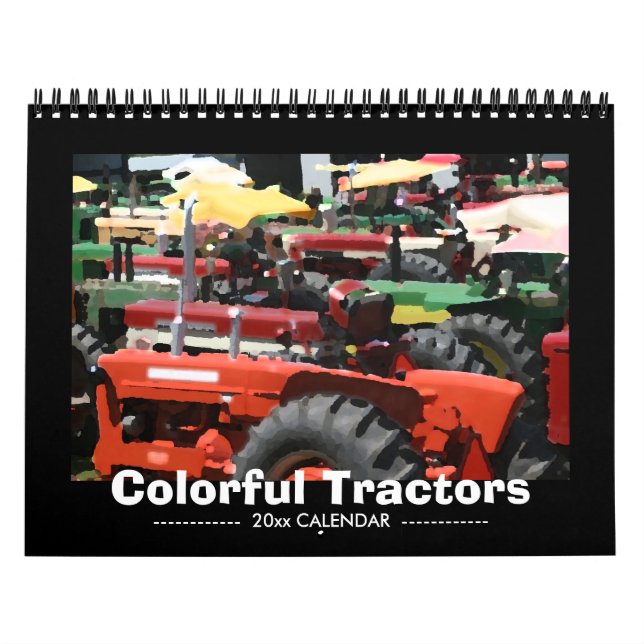 Calendrier coloré de tracteurs : Année de (Protection)