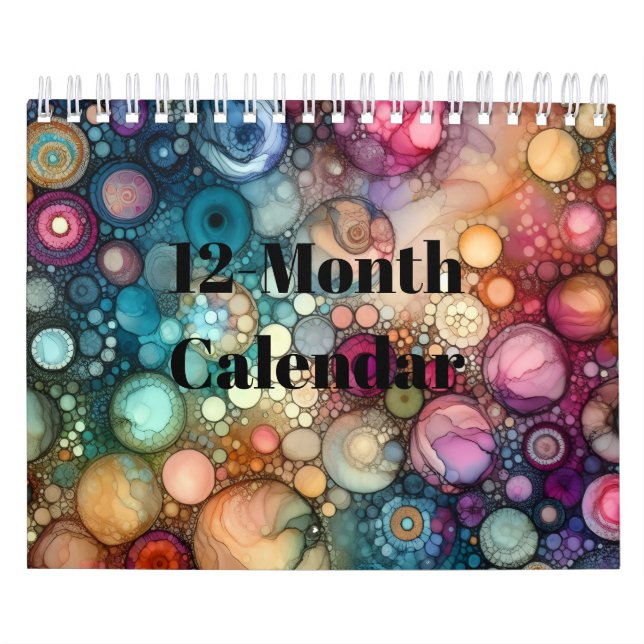 Calendrier Colorful Alcohol Ink Design (Protection)