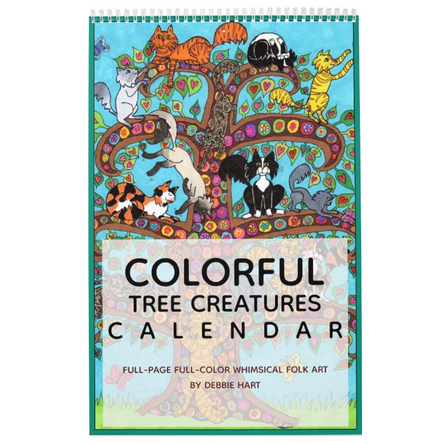 Calendrier Colorful Tree Creatures Whimsical 2022 Animal Art  (Protection)