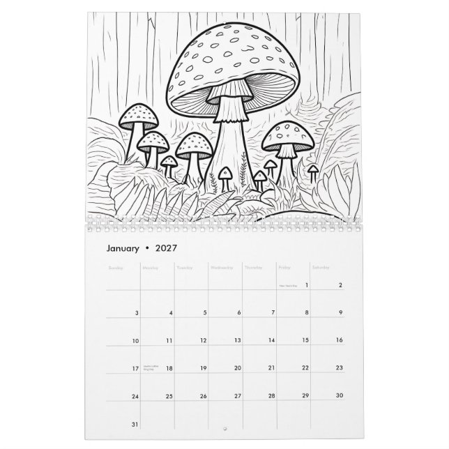 Calendrier Coloriez vous-même  (Jan 2027)