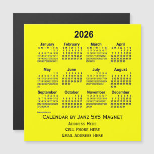 Calendrier commercial jaune 2026 par Janz