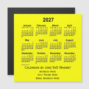 Calendrier commercial jaune 2027 par Janz
