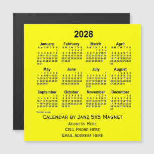 Calendrier commercial jaune 2028 par Janz