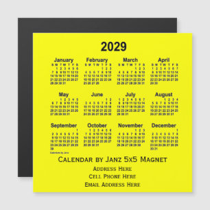Calendrier commercial jaune 2029 par Janz