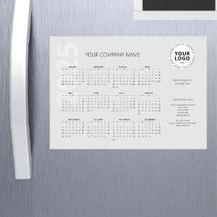 Calendrier commercial minimal moderne gris clair 2