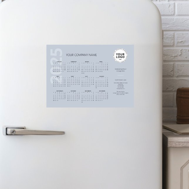 Calendrier commercial minimal moderne Pale Blue 20 (Créateur téléchargé)