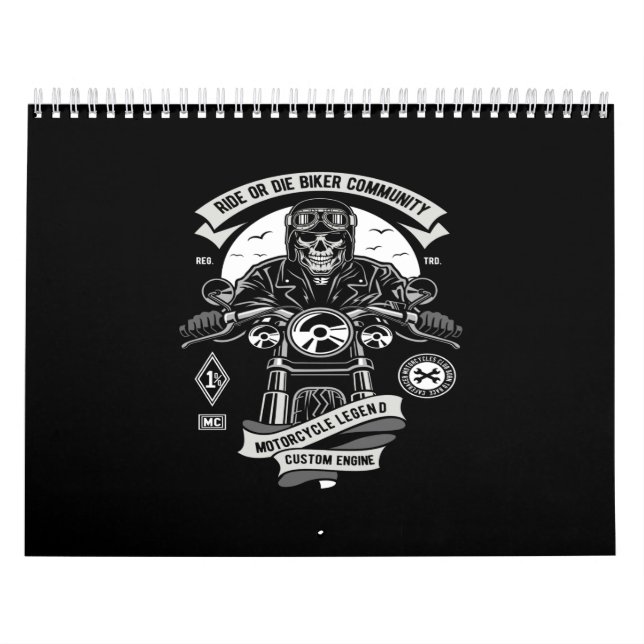 Calendrier communauté moto ride or die biker légende (Protection)