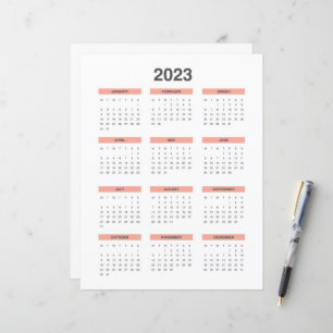 Calendrier complet 2023 à partir du lundi