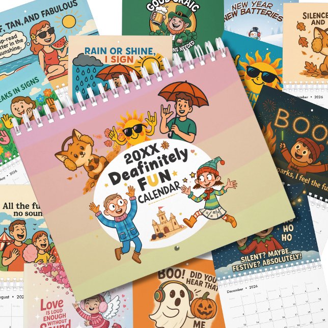 Calendrier Conception de dessin animé Quirky Deaf Awareness (Créateur téléchargé)