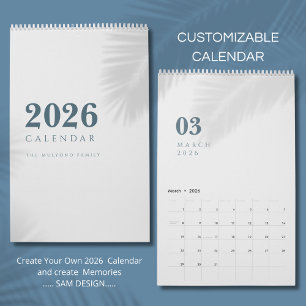 Calendrier Conception de Luxe Simple