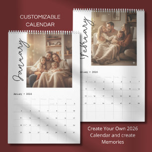 Calendrier Conception de photo de design moderne simple