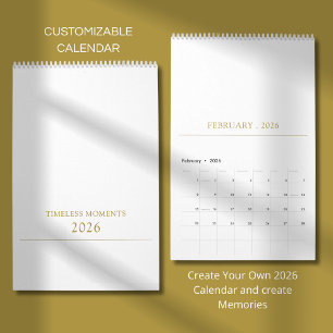 Calendrier Conception de typographie simple et propre