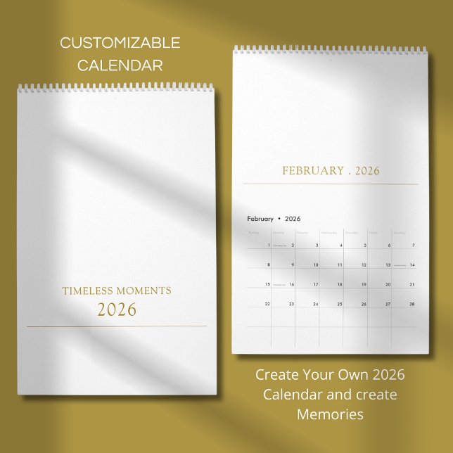 Calendrier Conception de typographie simple et propre (Créateur téléchargé)