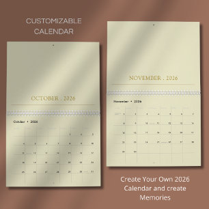 Calendrier Conception de typographie simple et propre