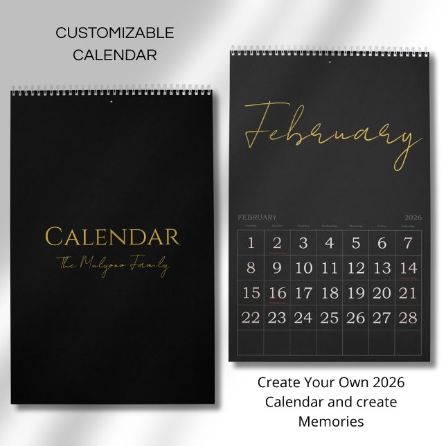 Calendrier Conception de typographie simple et propre (Créateur téléchargé)
