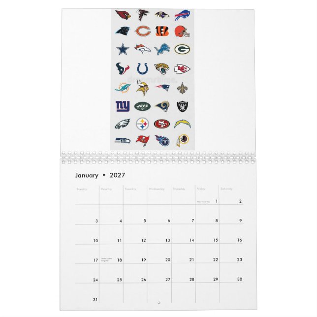 CALENDRIER COOL NFL CALENDER (Jan 2027)